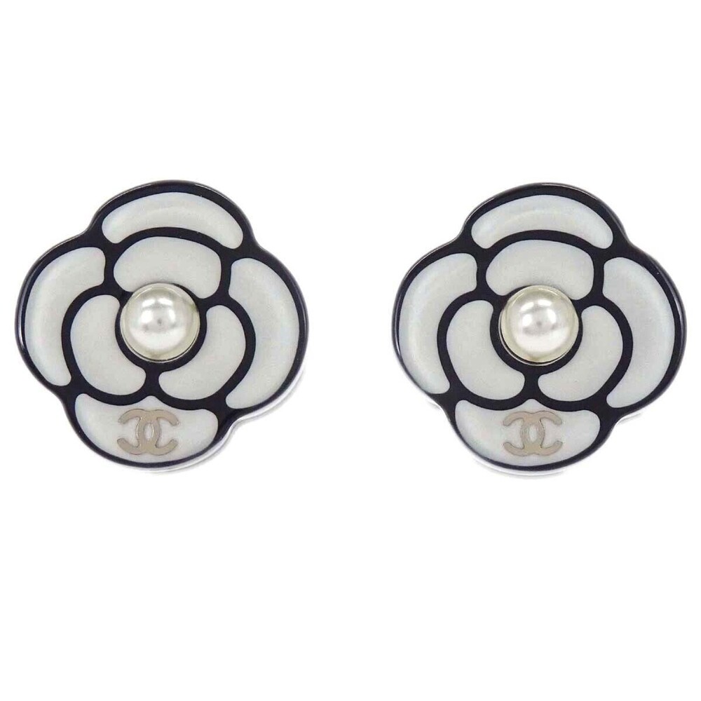 Chanel Camellia Stud Plastic